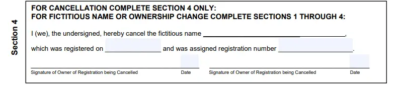 Cancellation of Florida DBA