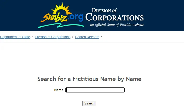 Florida Fictitious Name Search