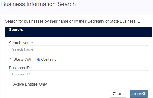 South Dakota business entity search