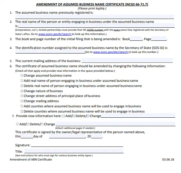 North Carolina DBA Update