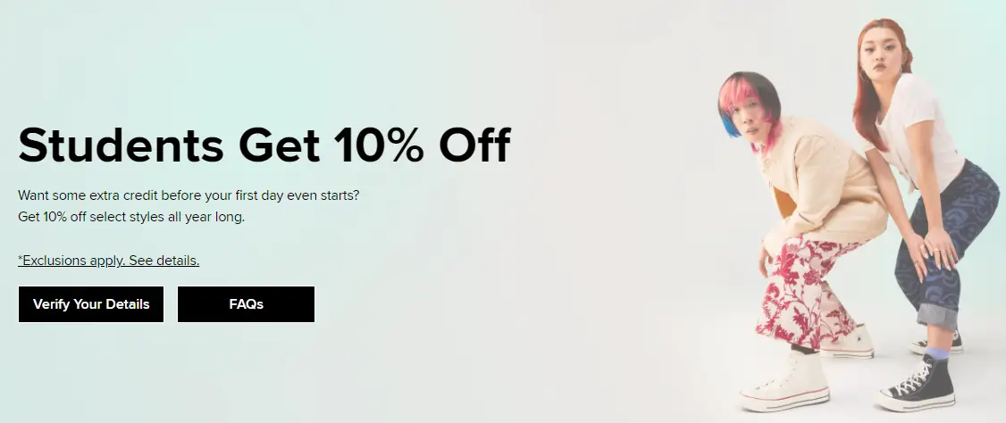 Converse.com student discount