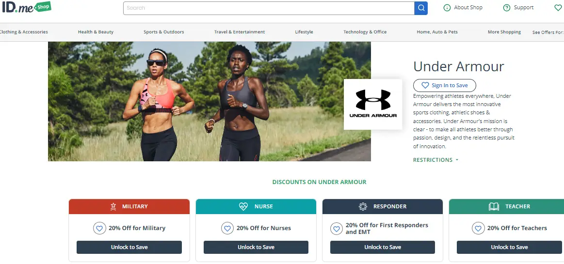 Under armour outlet military discount code