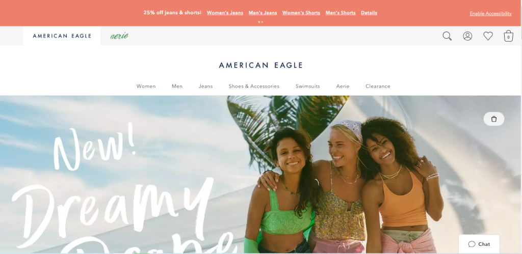 American Eagle student discount page
