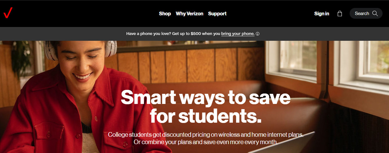 Verizon student discount